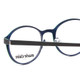Close Up View of Marie Claire MC6236-BKN Designer Reading Eye Glasses with Custom Cut Powered Lenses in Black Navy Blue Ladies Round Full Rim Stainless Steel 46 mm