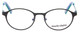 Front View of Marie Claire MC6236-BKN Designer Reading Eye Glasses with Custom Cut Powered Lenses in Black Navy Blue Ladies Round Full Rim Stainless Steel 46 mm