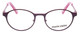 Front View of Marie Claire MC6236-PRE Designer Reading Eye Glasses with Custom Cut Powered Lenses in Purple Red Ladies Round Full Rim Stainless Steel 46 mm