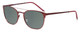 Profile View of Marie Claire MC6248-BUR Designer Polarized Sunglasses with Custom Cut Smoke Grey Lenses in Burgundy Red Ladies Classic Full Rim Stainless Steel 49 mm