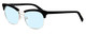 Profile View of Marie Claire MC6251-SIB Designer Progressive Lens Blue Light Blocking Eyeglasses in Silver Black Ladies Cateye Full Rim Stainless Steel 53 mm