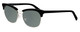Profile View of Marie Claire MC6251-SIB Designer Polarized Sunglasses with Custom Cut Smoke Grey Lenses in Silver Black Ladies Cateye Full Rim Stainless Steel 53 mm