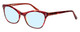 Profile View of Marie Claire MC6252-BUT Designer Progressive Lens Blue Light Blocking Eyeglasses in Burgundy Red Tortoise Havana Ladies Cateye Full Rim Acetate 53 mm