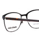 Close Up View of Marie Claire MC6259-BLK Designer Reading Eye Glasses with Custom Cut Powered Lenses in Black Ladies Cateye Full Rim Stainless Steel 49 mm