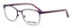 Profile View of Marie Claire MC6259-PUR Designer Reading Eye Glasses with Custom Cut Powered Lenses in Purple Marble Pink Ladies Cateye Full Rim Stainless Steel 49 mm