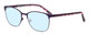 Profile View of Marie Claire MC6259-PUR Designer Progressive Lens Blue Light Blocking Eyeglasses in Purple Marble Pink Ladies Cateye Full Rim Stainless Steel 49 mm