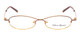Front View of Valerie Spencer VS9111-BRN Designer Reading Eye Glasses with Custom Cut Powered Lenses in Brown Gold Ladies Oval Full Rim Metal 48 mm