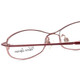 Close Up View of Valerie Spencer VS9111-BUR Designer Reading Eye Glasses with Custom Cut Powered Lenses in Burgundy Red Pink Ladies Oval Full Rim Metal 48 mm
