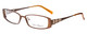 Profile View of Valerie Spencer VS9194-BRN Designer Single Vision Prescription Rx Eyeglasses in Brown Ladies Rectangle Full Rim Metal 54 mm
