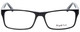 Front View of Big&Tall 08 Mens Rectangle Full Rim Designer Reading Glasses Black Crystal 59 mm