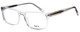 Profile View of Big&Tall 21 Mens Rectangle Full Rim Designer Reading Glasses Crystal Transparent 57mm