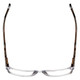 Top View of Big&Tall 21 Mens Rectangle Full Rim Designer Reading Glasses Crystal Transparent 57mm