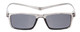 Front View of Magz Gramercy Magnetic Neck Hanging SunGlasses w/ Snap It Design in Crystal Transparent Smoke Grey with Gray Lenses