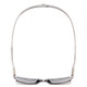 Top View of Magz Gramercy Magnetic Neck Hanging SunGlasses w/ Snap It Design in Crystal Transparent Smoke Grey with Gray Lenses