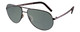 Profile View of Porsche Design P8280-A-59 Designer Polarized Reading Sunglasses with Custom Cut Powered Smoke Grey Lenses in Black Gun Metal Unisex Aviator Full Rim Titanium 59 mm