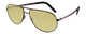Profile View of Porsche Design P8280-A-59 Designer Polarized Reading Sunglasses with Custom Cut Powered Sun Flower Yellow Lenses in Black Gun Metal Unisex Aviator Full Rim Titanium 59 mm