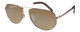 Profile View of Porsche Design P8280-B-59 Designer Polarized Sunglasses with Custom Cut Amber Brown Lenses in Gun Metal Grey Silver Unisex Aviator Full Rim Titanium 59 mm