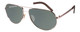 Profile View of Porsche Design P8280-B-59 Designer Polarized Sunglasses with Custom Cut Smoke Grey Lenses in Gun Metal Grey Silver Unisex Aviator Full Rim Titanium 59 mm