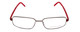 Front View of Porsche Design P8125-D-57mm Rectangle Designer Reading Glasses Dark GunMetal&Red