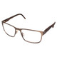 Profile View of Porsche Design P8291-C-55 Designer Blue Light Blocking Eyeglasses in Satin Brown&Matte Marble Horn Unisex Square Full Rim Titanium 55 mm