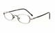 Profile View of Calabria FlexPlus 87 Pewter Designer Blue Light Block Glasses Ladies Oval 46mm