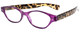 Profile View of Calabria R544S Designer Blue Light Blocking Glasses in Purple-Tortoise Oval 50mm