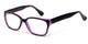 Profile View of Soho 118 Designer Blue Light Blocking Glasses in Black-Purple Unisex Square 55mm
