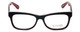 Front View of Calabria Viv Designer Blue Light Blocking Glasses 870 in Black-Red 55mm Square