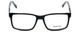 Front View of Big&Tall Designer Blue Light Block Glasses 14 Square Black Crystal Acetate 58mm