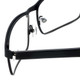 Close Up View of Big&Tall Designer Blue Light Blocking Glasses 15 in Matte Black Men's Metal 60mm
