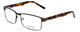 Profile View of Big&Tall Designer Blue Light Blocking Glasses 15 in Matte Brown Men's Metal 60mm