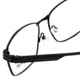Close Up View of Big&Tall Designer Blue Light Blocking Glasses 16 in Mens Black Square Metal 59mm