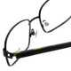 Close Up View of Big&Tall Designer Blue Light Blocking Glasses 1 in Black Rectangle Metal 60mm