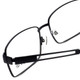 Close Up View of Big&Tall Designer Blue Light Blocking Glasses 6 in Matte Black Men's Metal 61mm
