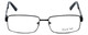 Front View of Big&Tall Designer Blue Light Blocking Glasses 6 in Matte Black Men's Metal 61mm
