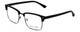 Profile View of Calabria Viv Designer Blue Light Blocking Glasses Vivid-257 in Black 52mm Square