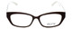 Front View of Ecru Designer Blue Light Blocking Glasses Bowie-002 in Brown 50mm Cateye 50mm