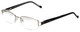 Profile View of Charriol Designer Blue Light Blocking Glasses PC7262-C5 in Black 52mm Oval 52mm