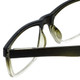 Close Up View of M Readers Designer Blue Light Blocking Glasses 104-SGNGT Black Olive Fade 53mm