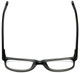 Top View of Metro 35 Designer Blue Light Glasses in Black Matte Crystal Retro Acetate 53mm