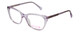 Profile View of Vivid Designer Progressive Blue Light Glasses 886 Cateye Shiny Light Purple 53mm