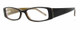 Profile View of Calabria Vivid 747 Designer Progressive Lens Blue Light Glasses in Black Brown