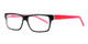 Profile View of Calabria Soho by Vivid 1017 Progressive Blue Light Glasses in Black&Crystal Red
