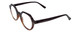 Profile View of Calabria Elite Designer Blue Light Glasses Hexagon Round R207 46mm in Grey Black