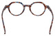 Close Up View of Calabria Elite Designer Blue Light Glasses Hexagon R207 46 mm Demi Tortoise Blue