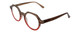Profile View of Calabria Elite Designer Blue Light Block Glasses Hexagon Round R207 46 mm in Red