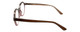 Side View of Calabria Elite Designer Blue Light Block Glasses Hexagon Round R207 46 mm in Red