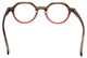Close Up View of Calabria Elite Designer Progressive Blue Light Glasses Hexagon R207 46 mm in Red