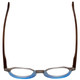 Top View of Calabria Elite Designer Blue Light Block Glasses Hexagon Round R207 46mm in Blue