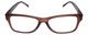Front View of Calabria Morgan Rectangle Designer Blue Light Block Glasses 52 mm in Brown Frost